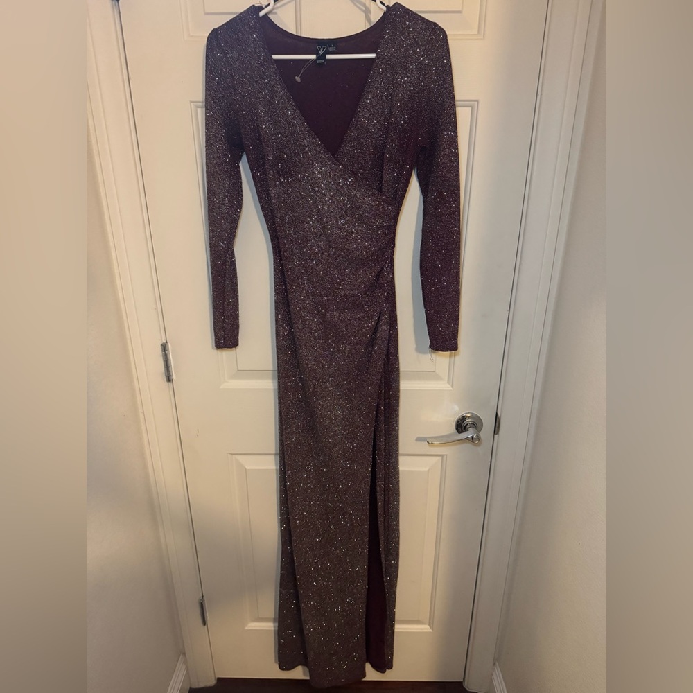 Maroon Long Sleeve Gown